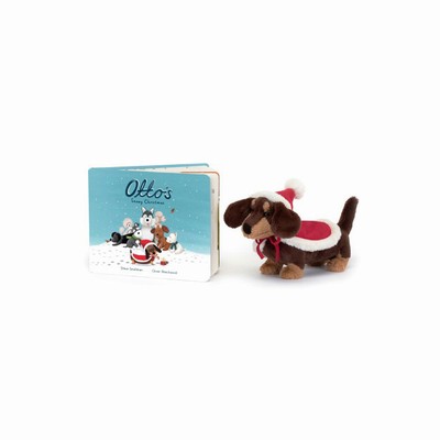 Jellycat Otto's Snowy Christmas and Winter Warmer Otto Sausage Dog USA | 70953UHQB